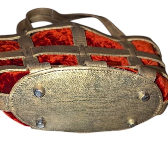 Just Campagne PANIER VALLÉE Valley Basket Velvet Handbag Purse Shoulder Bag - Picture 12 of 12